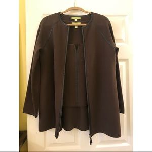 Sigrid Olson Brown/Black Top and Cardigan